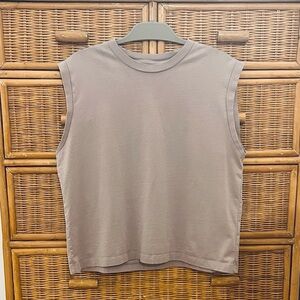 Abercrombie 100% cotton muscle tee in dove gray/taupe